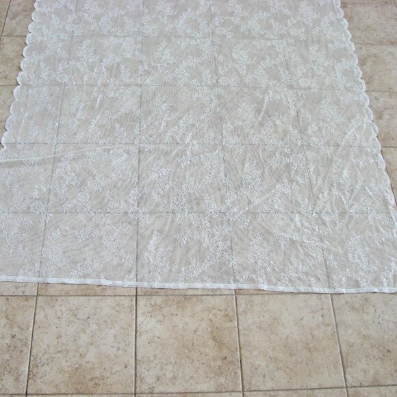 Lace Floral Curtains Ikea Alvine Svets 3 Panels Off White 57" x 98" - Picture 8 of 15